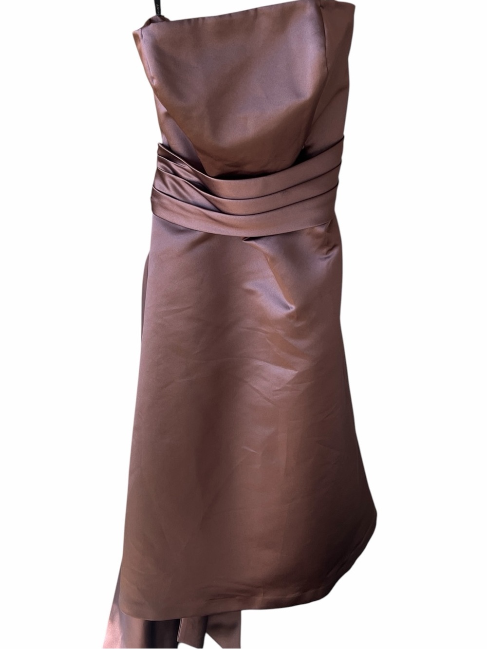 Bill Levkoff 14 Vintage Brown Strapless Event Dress Midi Wedding Guest